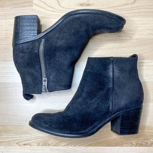 Diesel Chelsea Show Black Suede Heel Ankle Bootie